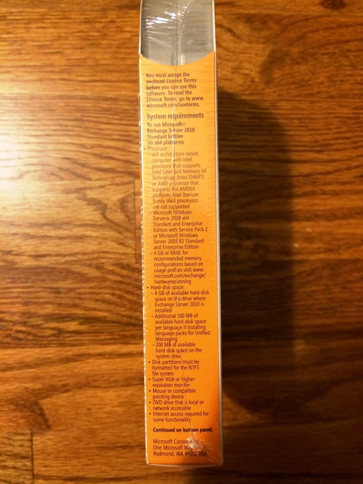 Microsoft Exchange Server 2010 Standard,SKU 312-03977,64-Bit,Full Retail,5 CAL - Image 3 of 4