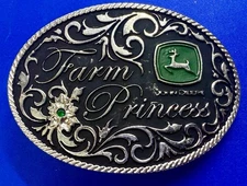 Farm Princess John Deere Leaping Deer Emblem Tractors Promotional Belt Buckle