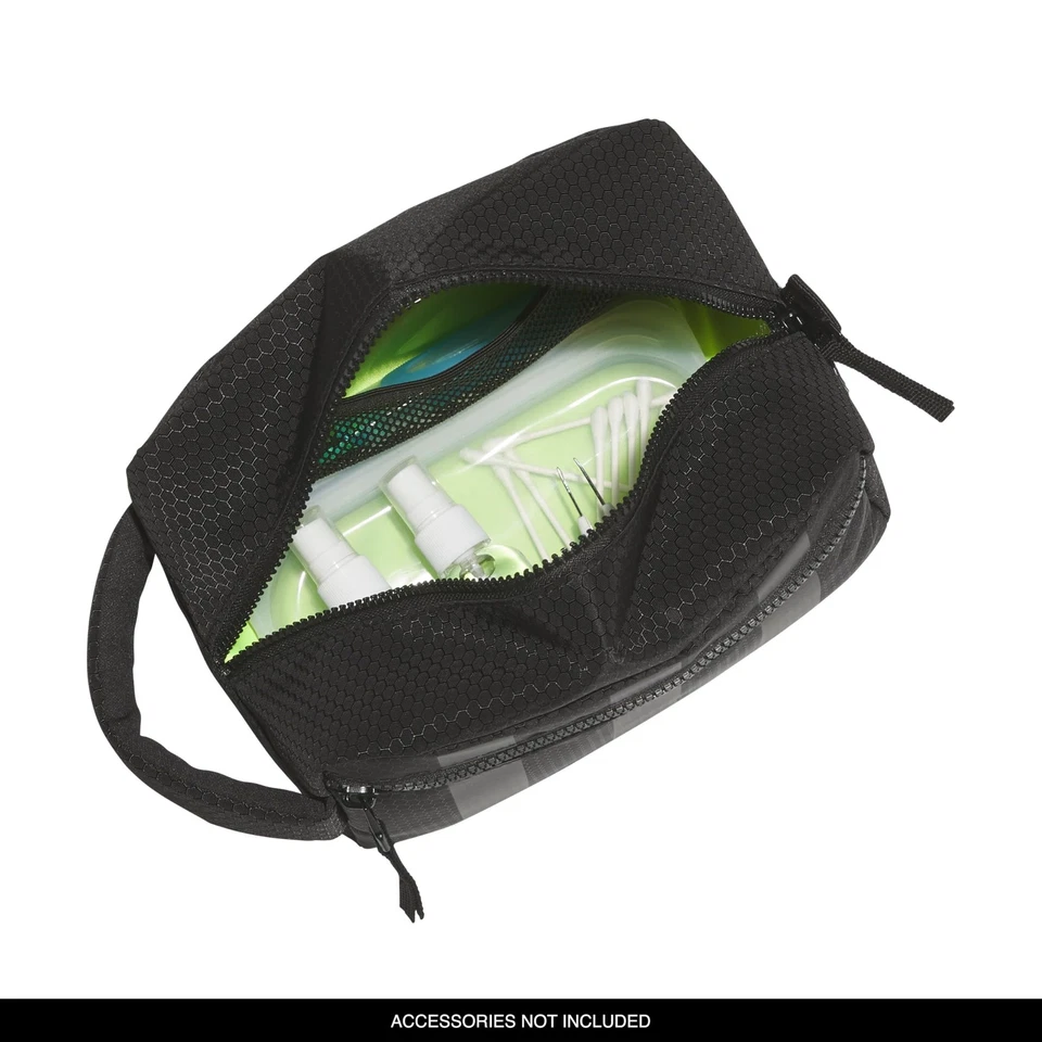 adidas Team Toiletry Kit Travel Shower Bag One Size Black/White/2 - Image 3 of 4