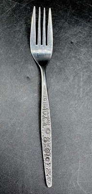 Vtg Interpur JARDINERA Multi Flower Dinner Fork Stainless Steel Korea 7.5  Long