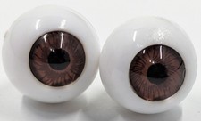 Pair Vintage Acrylic Realistic IMSCO World of Dolls Eyes Brown 14mm C100-14