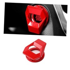 GLSOWEE Car Engine Start/Stop Button Cover, Zinc Alloy Car Push Button Red
