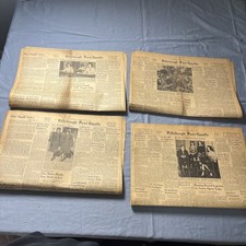 Vintage Newspaper WW2 Era - Pittsburgh Post Gazette Second News Section Lot Of 4 Vintage Newspaper WW2 Era - Pittsburgh Post Gazette Second News Section Lot Of 4