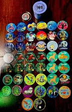 45 Pogs Assortment Lot with Slammer and Case Vintage 90s Rare Game Toy