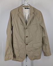 Jil Sander J  Uniqlo Tech Embroidered Khaki Beige Windbreaker Blazer Jacket M