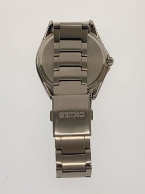 Watch】SEIKO Quartz Watch Analog Stainless Steel BLK SLV 7B75-0AA0