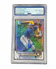 Jesus Made Signed Card 1st Bowman Mega Box Auto Milwaukee Brewers PSA