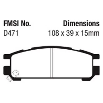 For Subaru Impreza 93-99 EBC Redstuff Ceramic Low Dust Ceramic Rear Brake Pads Foto 2 de 3