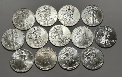 2000 TO 2020 BU SILVER EAGLE LOT / 13 COINS