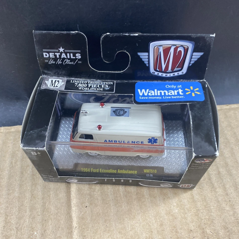 M2 Machines 1964 Ford Econoline Ambulance WMTS10 1:64, ENVIO DE PENTE US$ 1 - Imagem 2 de 4