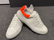 Topman White Trainers UK 10 BNWT – Drone Neon – Bright Orange Heel Detail