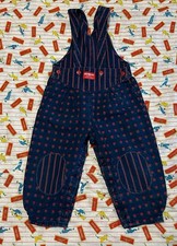 Vtg Oshkosh B  gosh Floral Denim Overalls Sz 4T USA