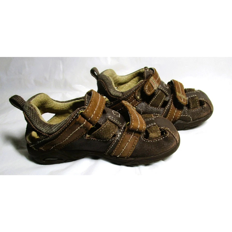 Sandalias Stride Rite para niño marrón cuero premium plantilla de espuma sensorial talla 6 Foto 4 de 4