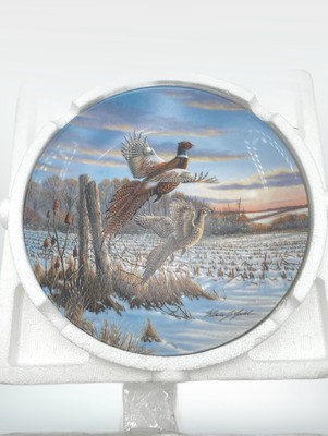 MORNING LIGHT Plate On Golden Wings #1 Wilhelm J. Goebel Pheasants in Winter