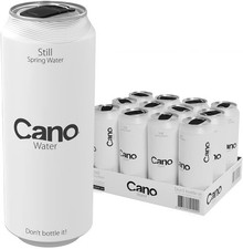 Cano Water Still Multipack Cans (12 x 500ml), Resealable Lids, Natural Spring