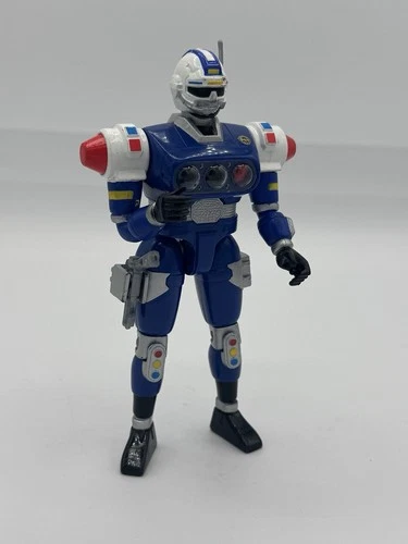 Power Rangers Turbo BLUE SENTURION Action Figure Quick Draw VTG 1997 Bandai