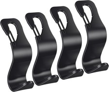 Car Seat Headrest Hooks 4 Pack, Purse Hook for Cars with Non-Slip Lock