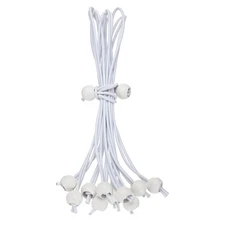 10Pcs Ball Bungee Cords 12" Heavy Duty Bungee Cord Balls for Tent Holding White