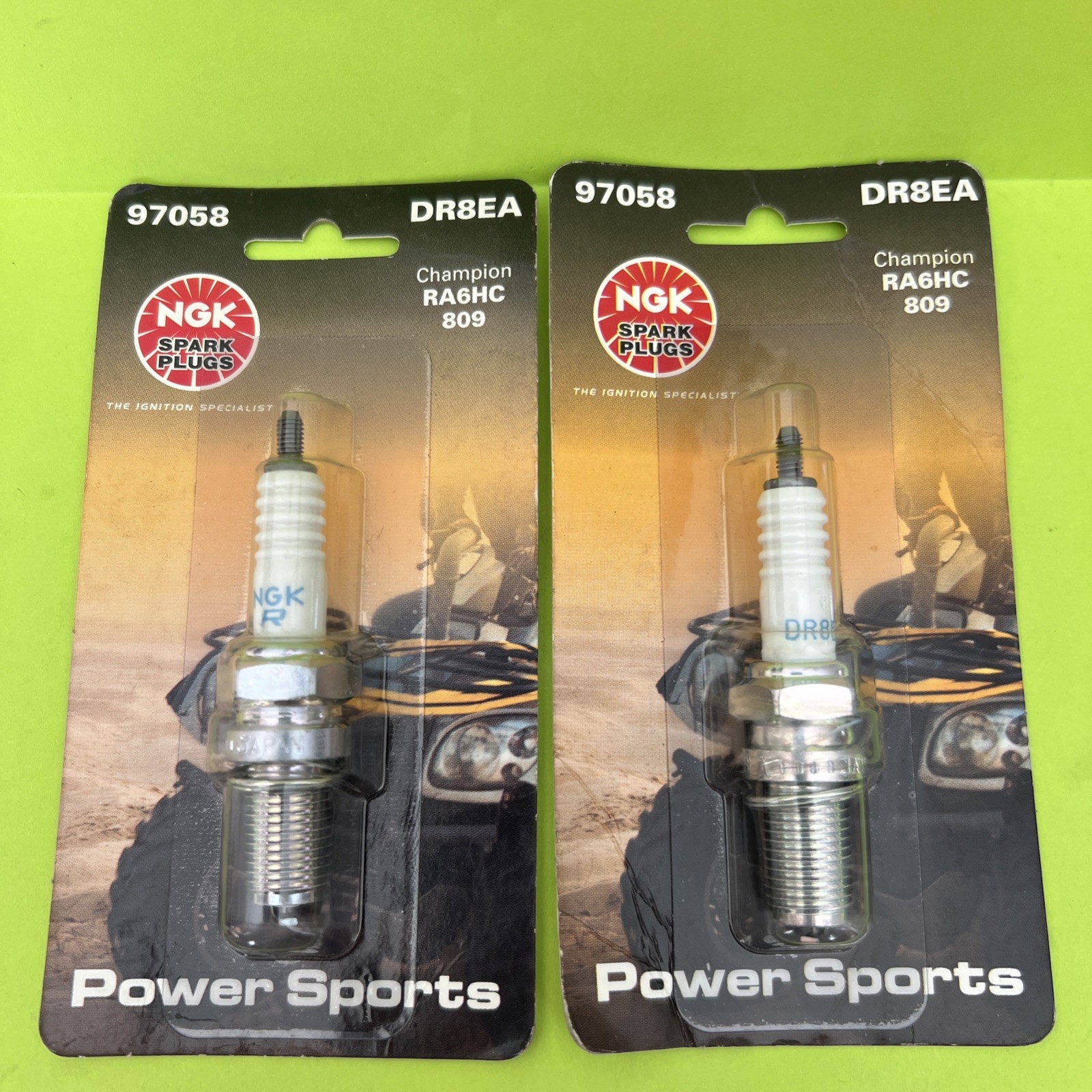 2 NGK DR8EA 97058  Spark Plug Rep.Champion RA6HC 809 Power Sports Genuine