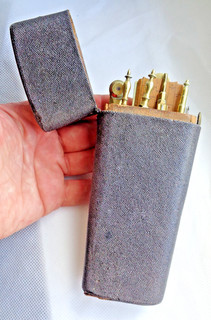 FINE GEORGIAN c1800 SHAGREEN CASED ETUI DRAWING / DRAFTSMAN SET – NEAR COMPLETE