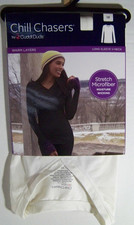 Cuddl Duds Chill Chasers White long Sleeve V-Neck warm layer Top Size 1X