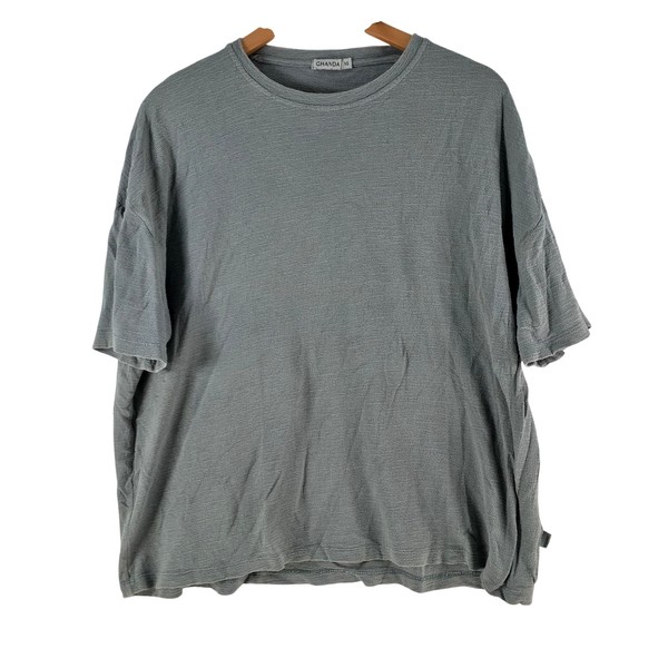 Ghanda Shirt Womens Size XS Grey Textured Crew Neck Oversized T-Shirt 129515