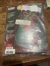Bucilla Elegant Poinsettia Felt Stocking Kit Christmas Sequins Beads 18 Inch