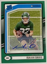 Isaiah Davis RC AUTO 2024 Panini Donruss Rated Rookie Auto Green #386 Jets