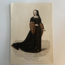 Antique Engraving of Louise de Savoie – Regent of France, Mother of Francis I 