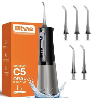 Water Flosser Cordless Bitvae C5 Portable Oral Irrigator Dental Cleaner