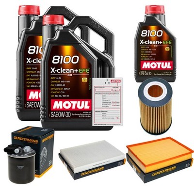DENCKERMANN Inspektionspaket 11L MOTUL 8100 X-CLEAN 0W-30 für Mercedes-Benz
