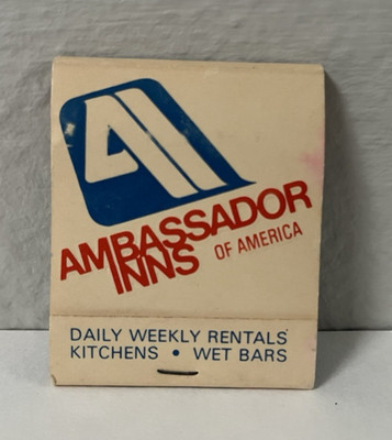 AMBASSADOR INNS OF AMERICA Retro VINTAGE Matchbook Unstruck Matches
