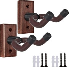 Guitar Wall Mount 2 Pack Wood Guitar Hanger for Safe Storage and Display Stur...