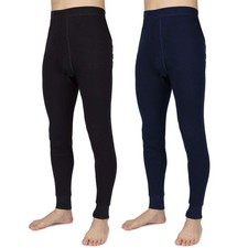 Men's Thermal Underwear Pants - Cotton Fleece Lined, Winter Long Johns L-XXL 