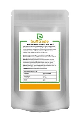 BUXTRADE 1 kg | Polvere di buccia di semi di pulce 99% | Semi di pulci | Macinati | Integratore alimentare