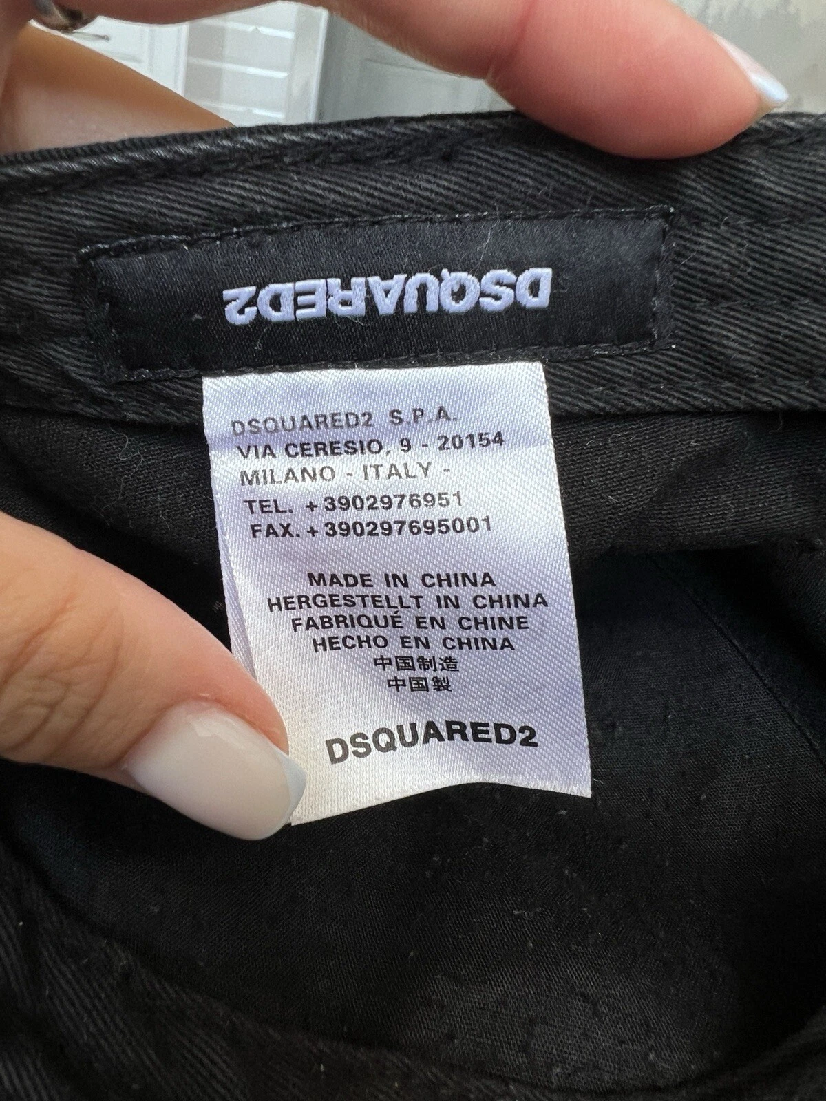 DSQUARED2 Cappellino in cotone nero con grande logo