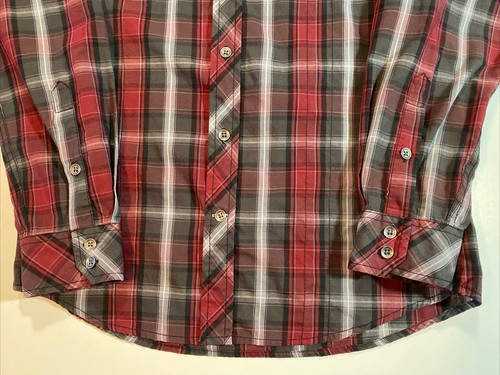 Rock & Republic Mens Small S Plaid Button Up Shirt W/Zippers & Sleeve Garters VG - Picture 3 of 12