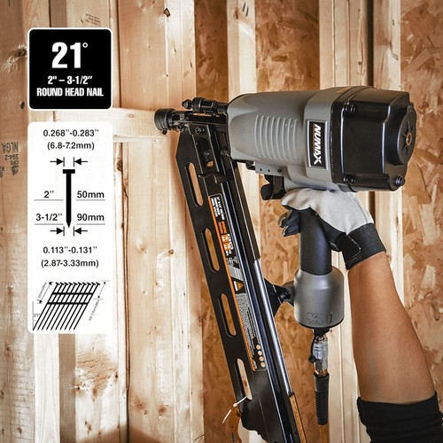 NuMax SFR2190 Pneumatic 21 Degree 3-1/2" Round Head Framing Nailer *USED* - Picture 2 of 8