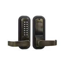 2835AB Mechanical, Keyless Lever Lock Single Combination Antique Brass