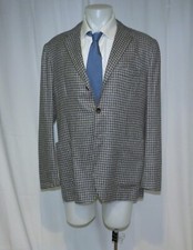 Kiton Gray Houndstooth 100 Cashmere Three Roll Two Sport Coat 46L NWT 8360