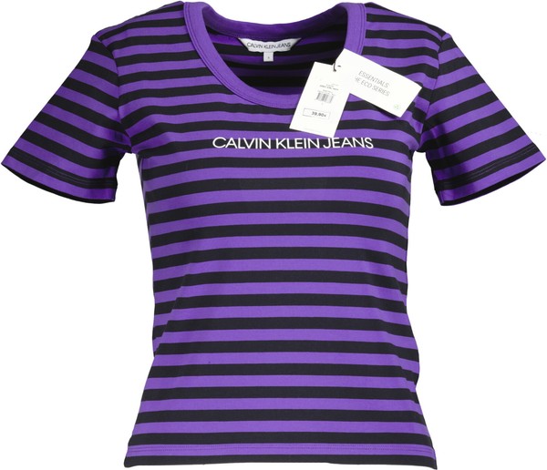 Neu ! Calvin Klein Damen T-Shirt Schwarz-Lila Gr. S-image