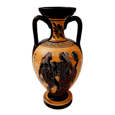 Details about  / Ancient Greek Vase 22cm,Black figure Amphora,Shows God Apollo,Goddess Aphrodite