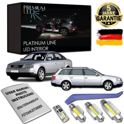 LED Innenraumbeleuchtung Premium Set für Audi A6 S6 C5 4B 22x LED CANBUS Weiß - Bild 1 von 4