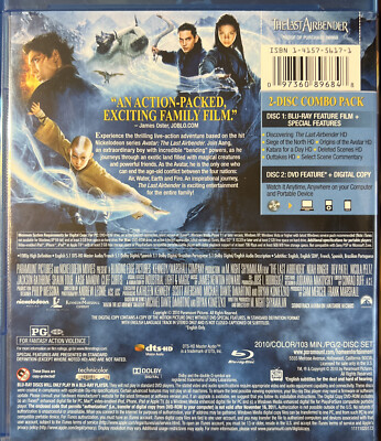 The Last Airbender (Blu-ray/DVD, 2010, 2-Disc Set, Includes