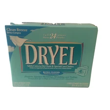 Dryel At Home Dry Cleaning 6 Dryer Activated Cloths Clean Breeze Scent NIB