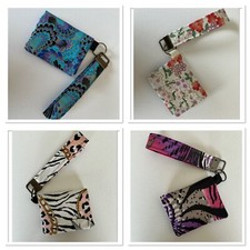 Handmade Set of Keyfob Keychain wristlet and credit card holder-elegant designs