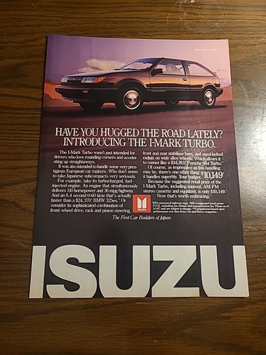 Isuzu I-Mark Turbo 1987 Print Ad 1988 8x11