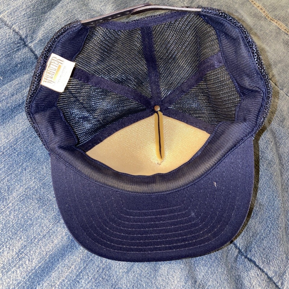 Vintage 80s 90s Snapback Hat NY State Erie Canal Corporation Mesh Trucker Blue eBay