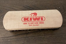 Vintage KIWI 100 Horsehair Kwik N Easy Shine Brush 6-1/2