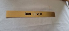 NHL New Jersey Devils Don Lever Locker Room Name Plate  From The 1980s. 